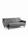Canapé deux places en tissu gris avec pieds en bois 200 x 85 x 80cm