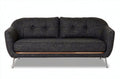 Canapé en tissu noir avec structure en bois 180 x 90 x 80cm