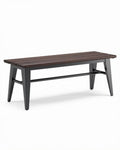 Banc de jardin en bois aggloméré de 150 x 60 x 45 cm couleur marron et noir
